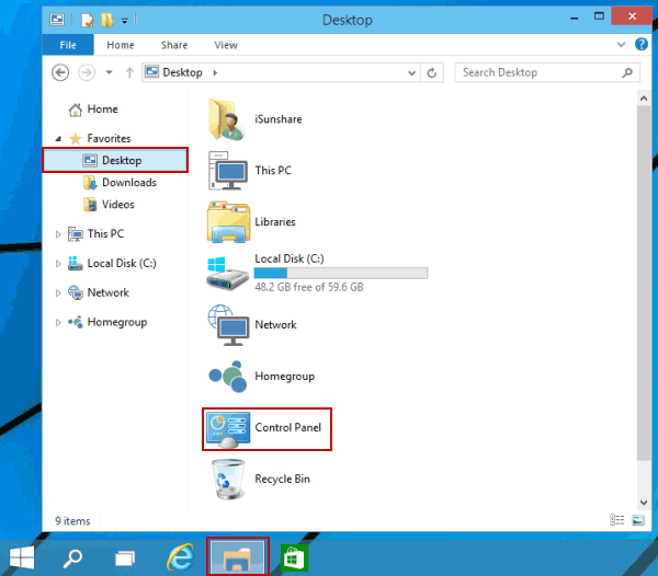 open control panel in file explorer