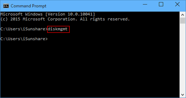open disk management via command prompt