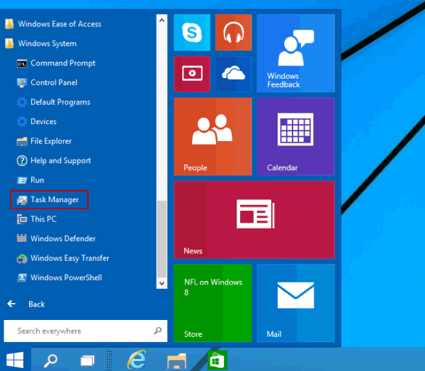 task manager shortcut windows