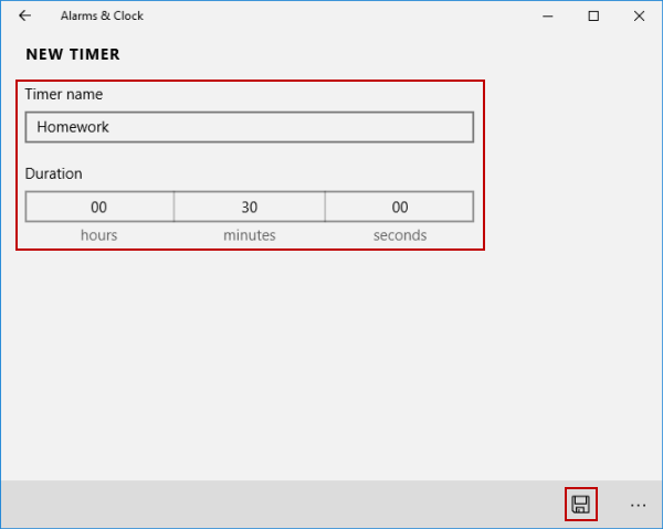 edit and save timer