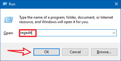 type regedit