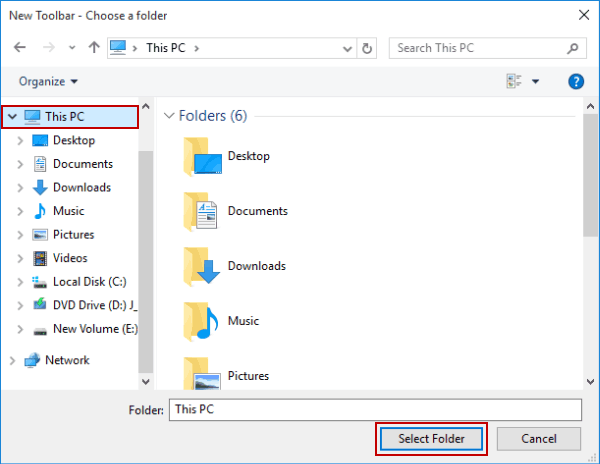 select folder