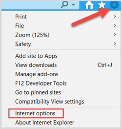 internet options