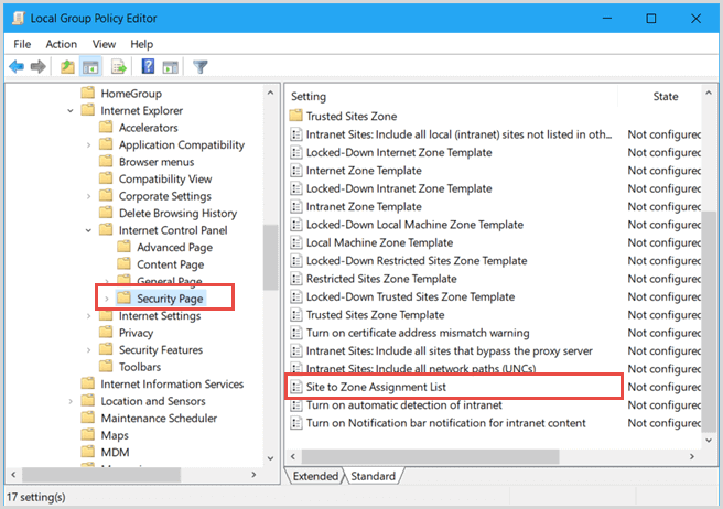 site to zone assignment group policy