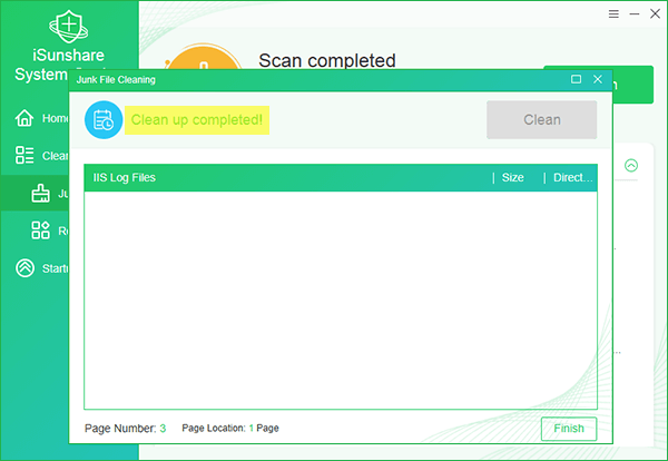 iis log files are cleaned completely