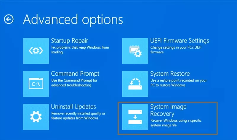 choose System Image Recovery