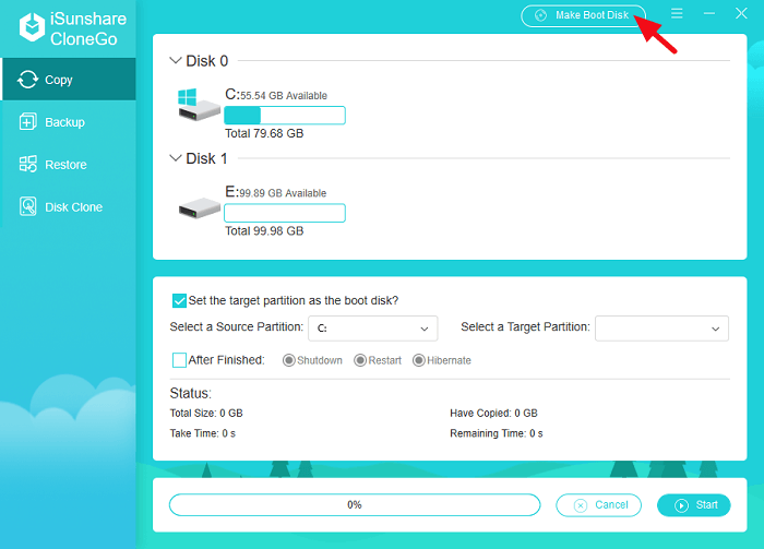 click make boot disk