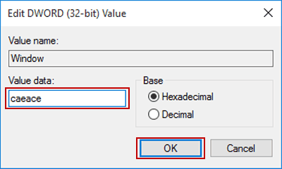 modify window value data