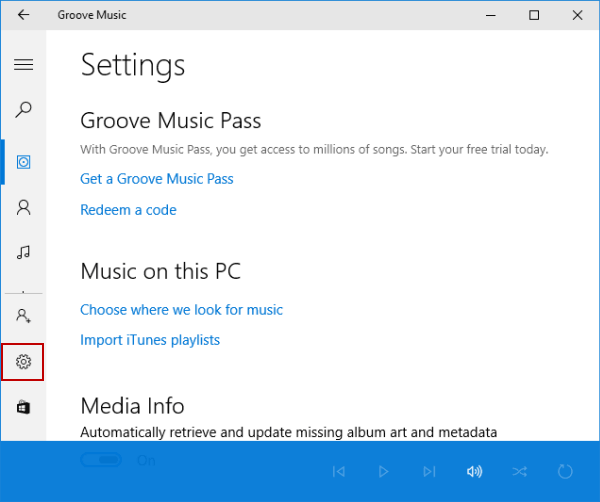 open groove music settings