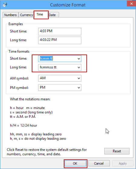 change time format 