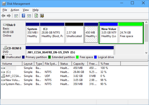disk management view