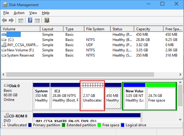 disk region color and pattern changed