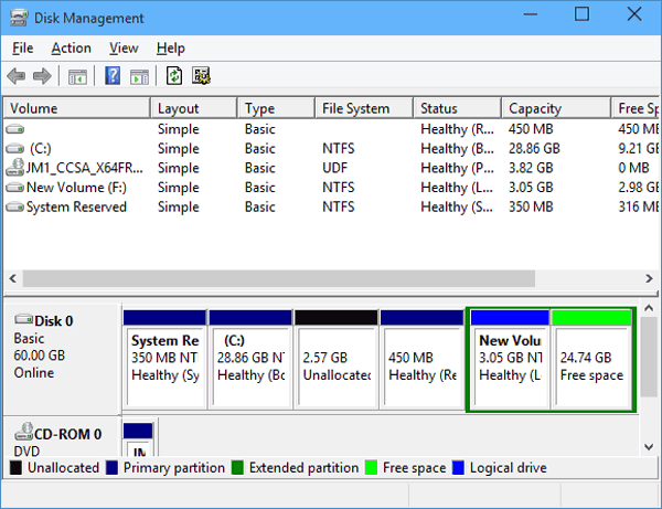 change display proportion of disks