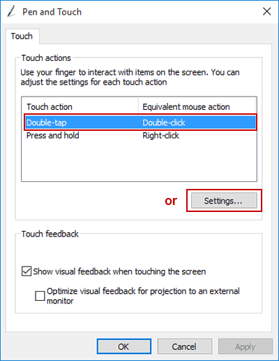 access double tap settings