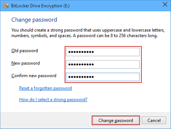 change-bitlocker-password