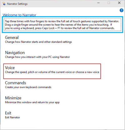 changing windows 10 voices
