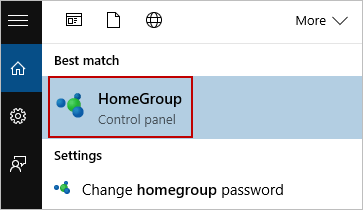 search homegroup in control panel