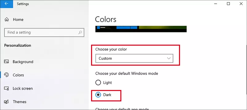 choose your color mode