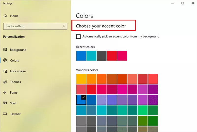choose your accent color