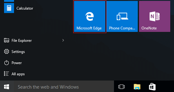 select microsoft edge