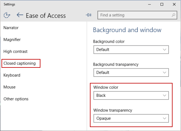 change Window color and transparency