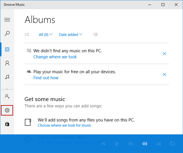 how to reset groove music