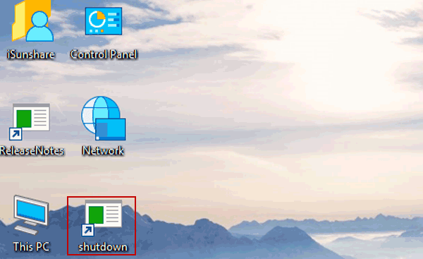 shutdown shortcut on desktop