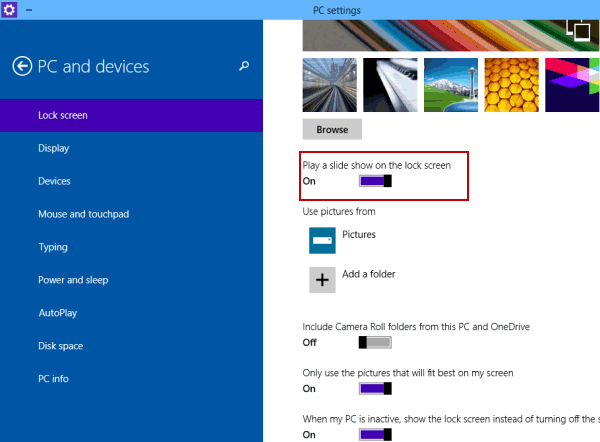 windows 10 lock screen slideshow