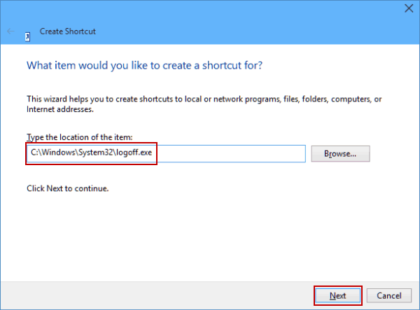 type logoff exe file location