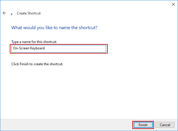 Create On Screen Keyboard Shortcut In Windows 10