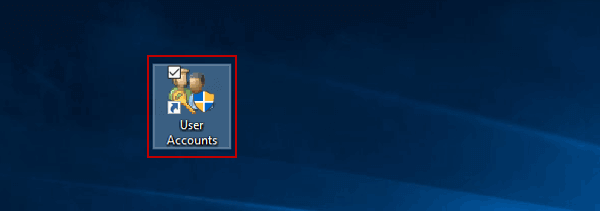 shortcut to open user accounts in windows 10