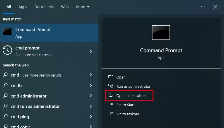 click Open file location