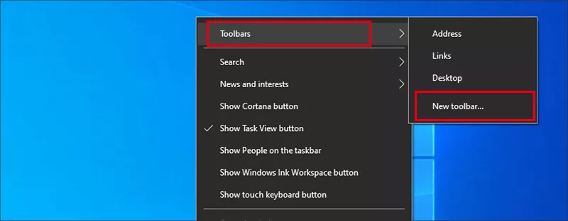 choose new toolbar