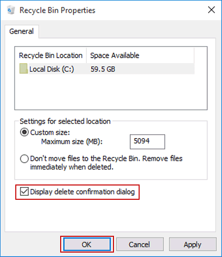 enter display delete confirmation dialog