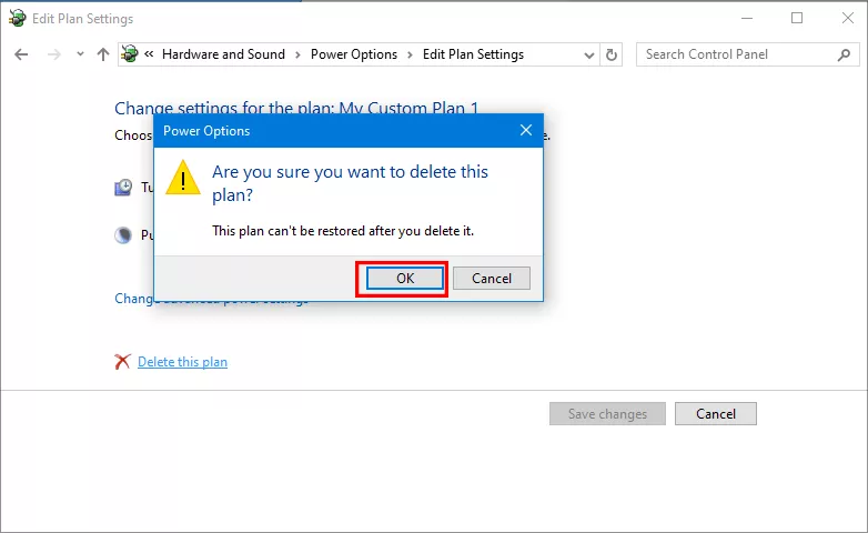 confirm the deletion
