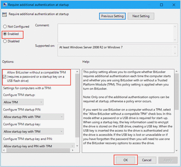 require additional authentication at startup