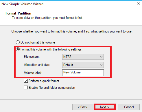 Format Partition