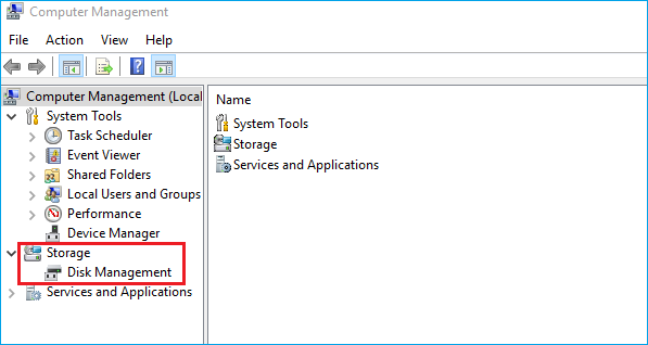 select Disk Management