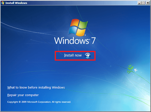 install Windows 7