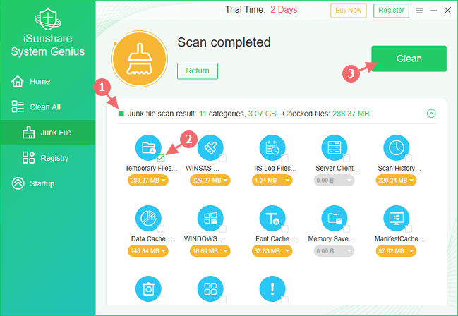 clean temporary files