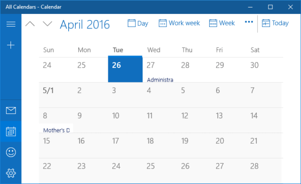 bright colors in calendar