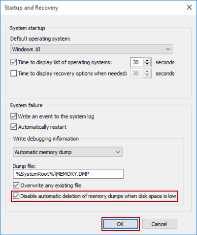disable automatic restart win 10