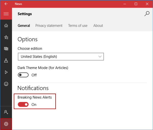 enable breaking news alerts