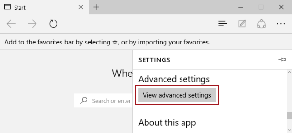 choose view advanced settings