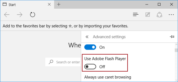 turn off use Adobe Flash Player