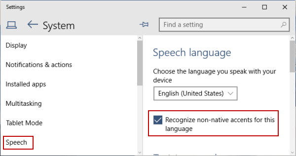 choose regonize non native accents for this language