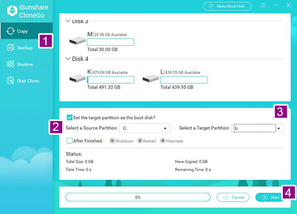 clone Windows OS partition to a larger drive