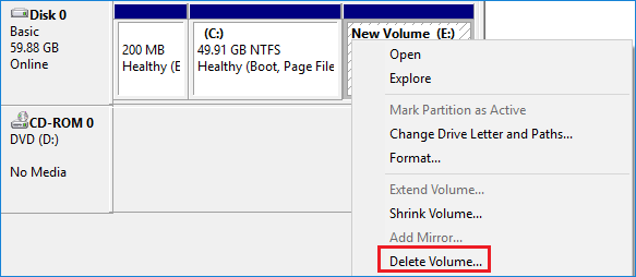 delete the adjacent partition