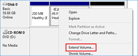 extend Windows 10 OS partition