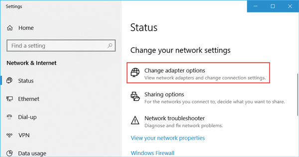 change adapter options